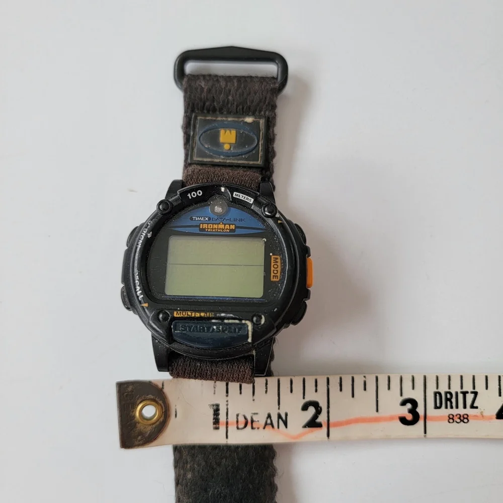 Timex Indiglo Ironman Triathlon Data Link Databank Digital Watch 90s Untested